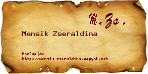 Mensik Zseraldina névjegykártya